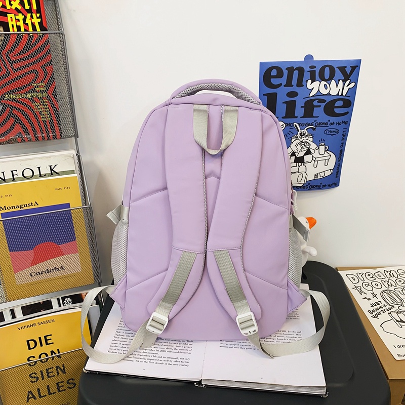 Balo đi học PRETTYZYS sức chứa lớn 15.6 inch thời trang Hàn Quốc 2023 trẻ trung cho nữ