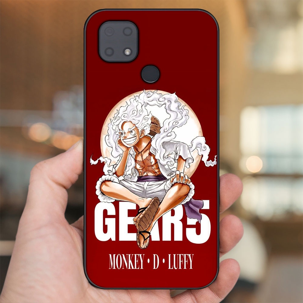 Ốp lưng Xiaomi Redmi 10C viền đen in hình Luffy Gear 5 Nika One Piece Đảo Hải Tặc