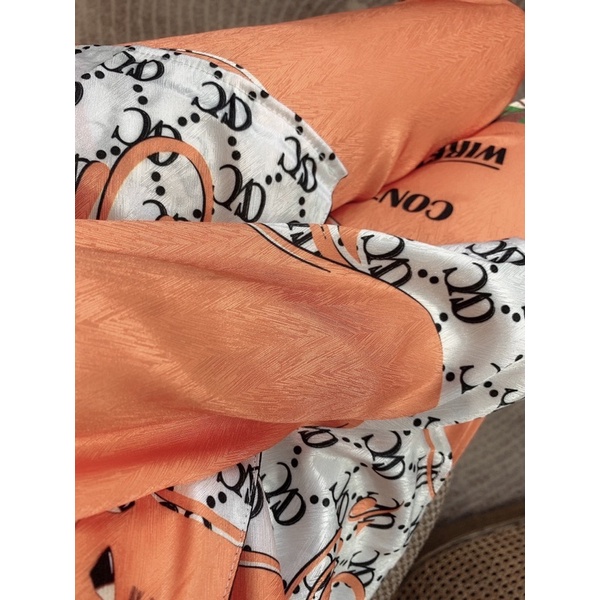 Sét đồ ngủ lụa xước ngựa cam siêu sang xịn- chất loại 1 mịn mát