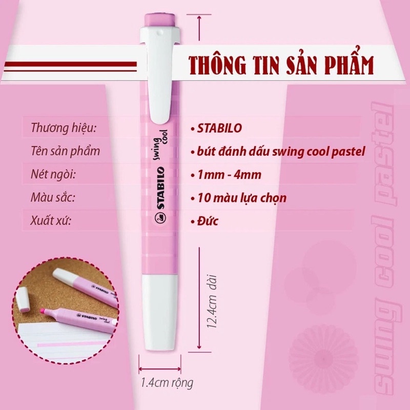 Bút Dạ Quang Stabilo Swing Cool Pastel HLP 275