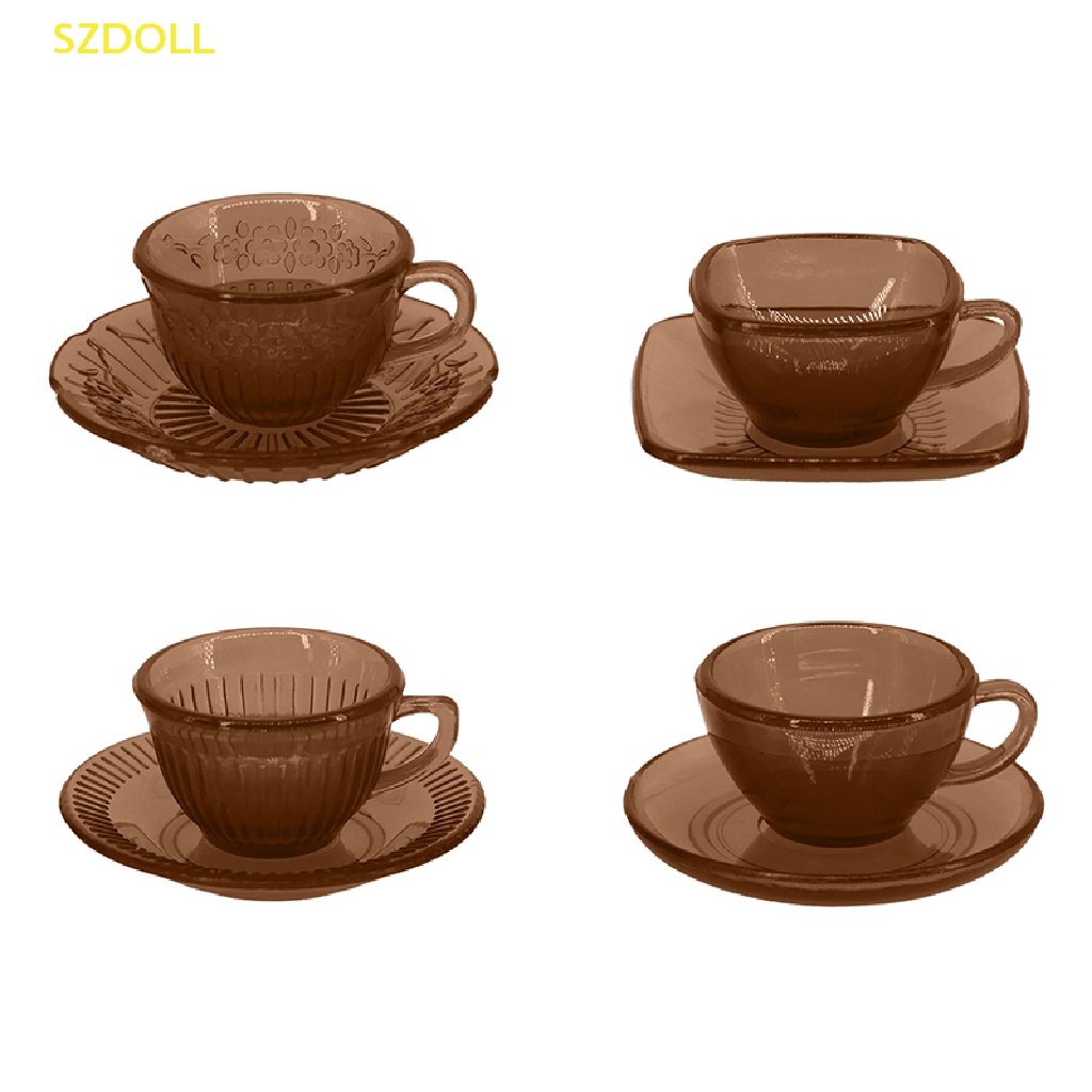 1 Set Tách Uống Trà / Cà Phê Chạm Khắc Độc Đáo Trang Trí Nhà Búp Bê 1: 6