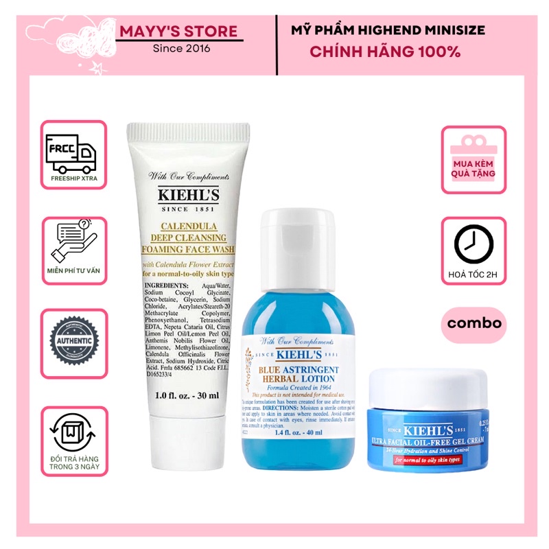 Set Dưỡng Da Mụn 3 Bước KIEHL'S Herbal minisize