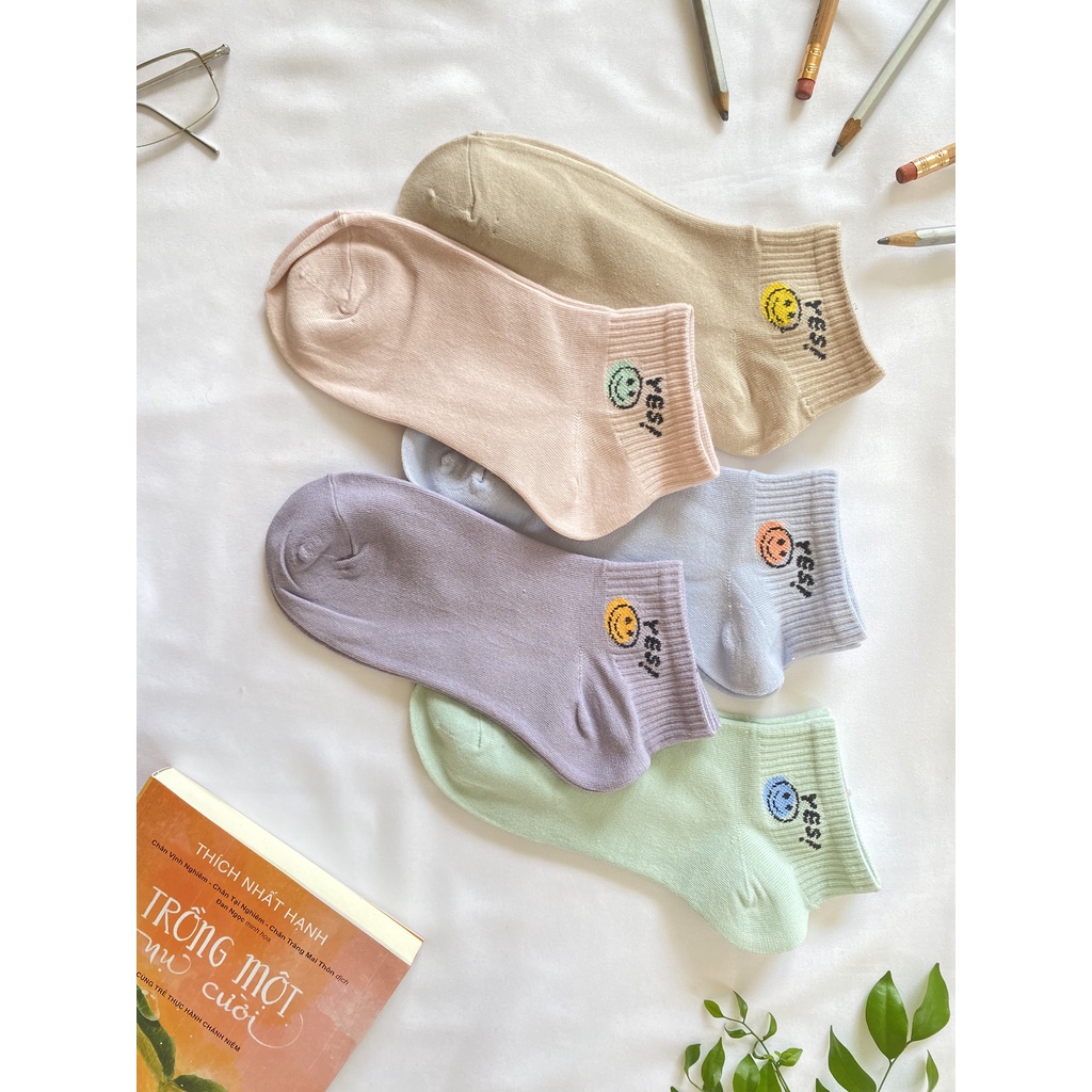 tất nữ cổ ngắn, vớ nữ cổ thấp dễ thương nhiều màu sử dụng cả tuần, chất liệu mềm mại thoáng mát_V05
