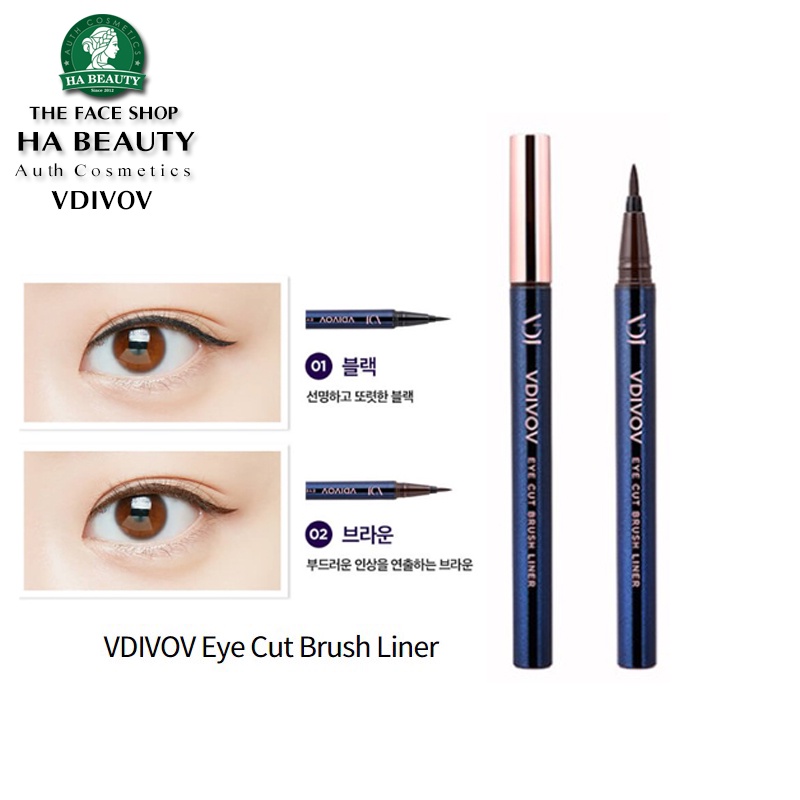 Bút kẻ mắt mượt mà Hàn Quốc VDIVOV Eye Cut Brush Liner 0.6g (Nội địa Hàn Quốc)