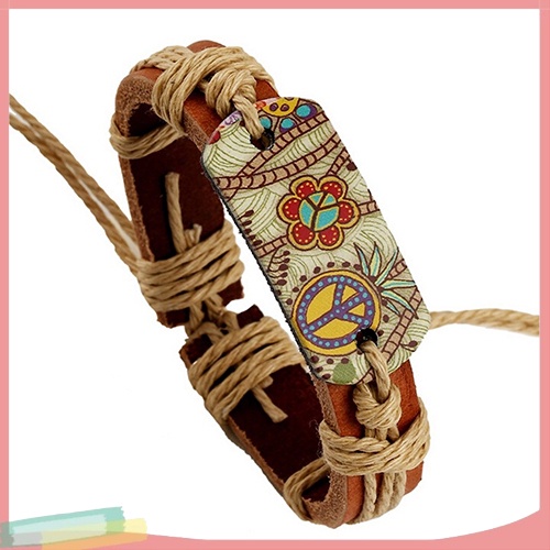 Vòng tay trang trí họa tiết biểu tượng hòa bình nhiều màu sắc độc đáo