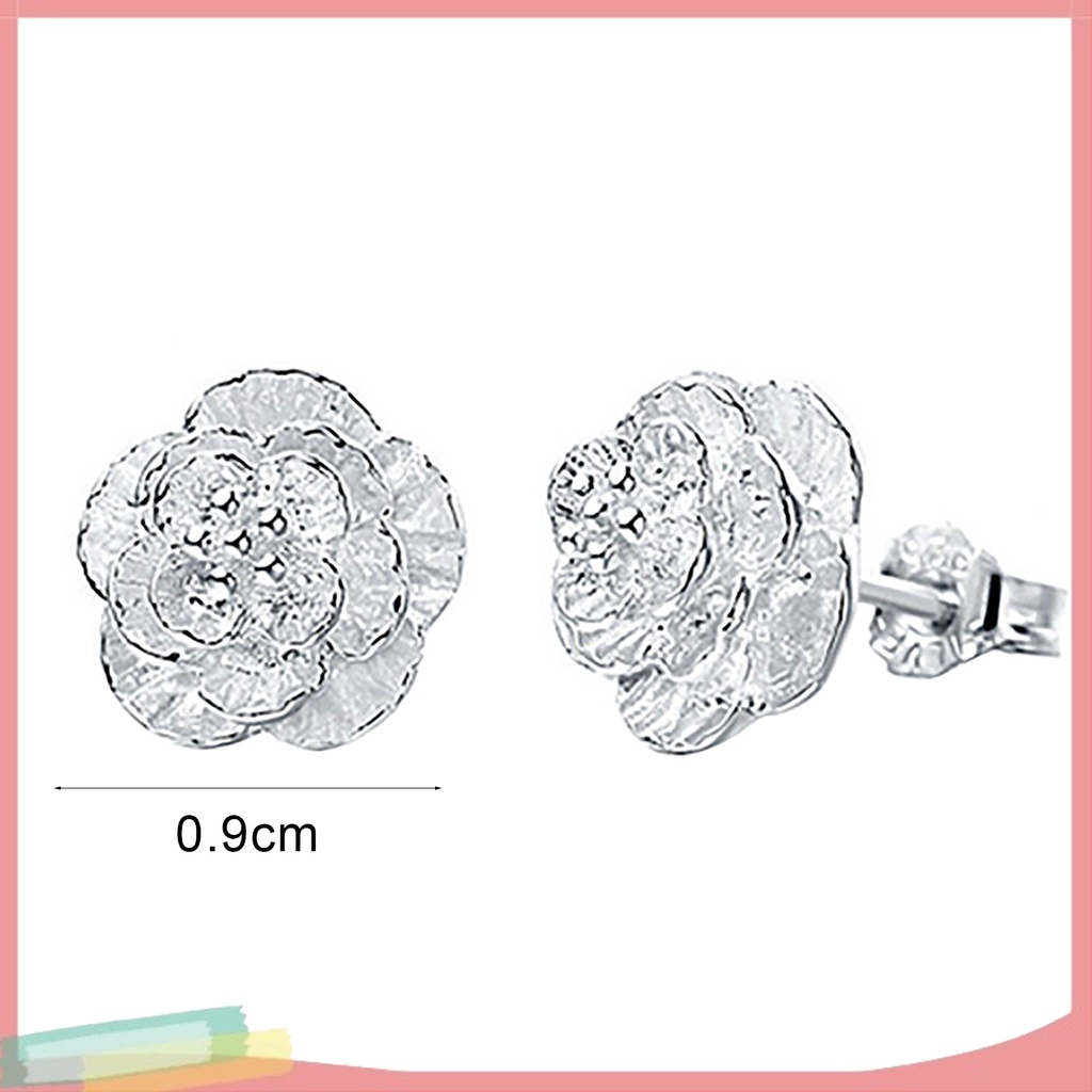 Đôi khuyên tai mạ bạc hình hoa thời trang cho nữ