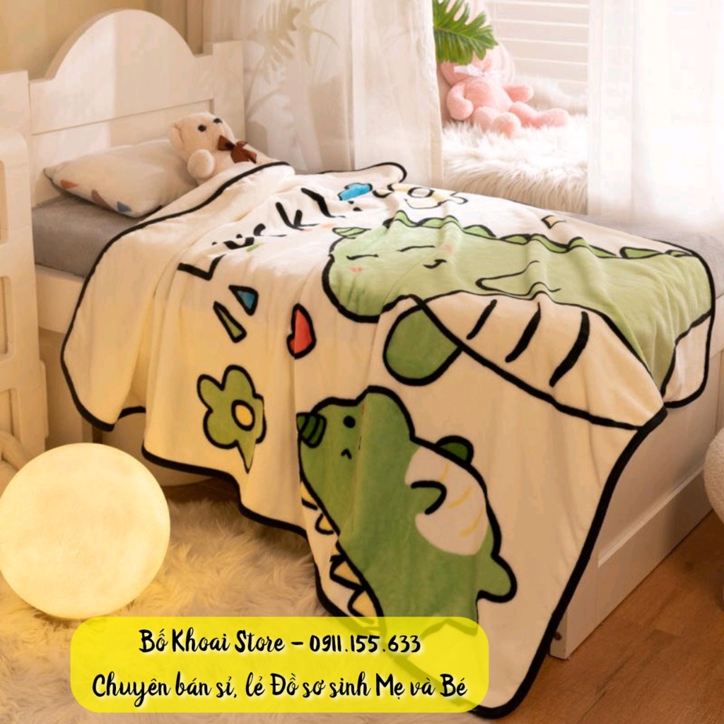 Chăn lông tuyết 4 mùa hàng đẹp 1m x 1m4 - Chăn băng nhung siêu mềm mịn cho bé - Bố Khoai Store