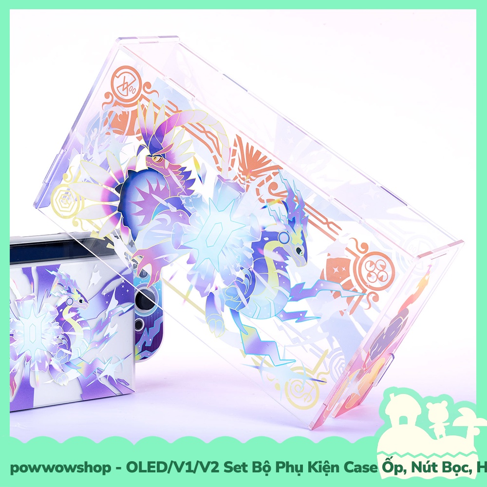 Oled/V1/V2 Set Phụ Kiện Case Ốp, Nút Bọc, Hộp Băng Dành Cho Nintendo Switch Scarlet & Violet Shiny Ge