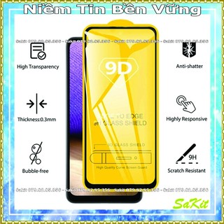 Kính cường lực full điện thoại samsung a11, a21, a21s, a31, a51, a71, a91 (tặng giấy lau) 9D.