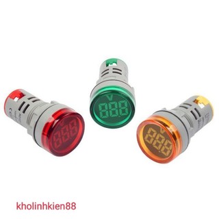 Đèn báo pha hiển thị điện áp Volt xanh,đỏ,vàng phi 22mm dùng điện 12V_220V