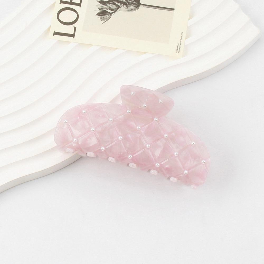 IVORY Kẹp Tóc Càng Cua Họa Tiết Caro Đính Ngọc Trai Thời Trang Cho Nữ