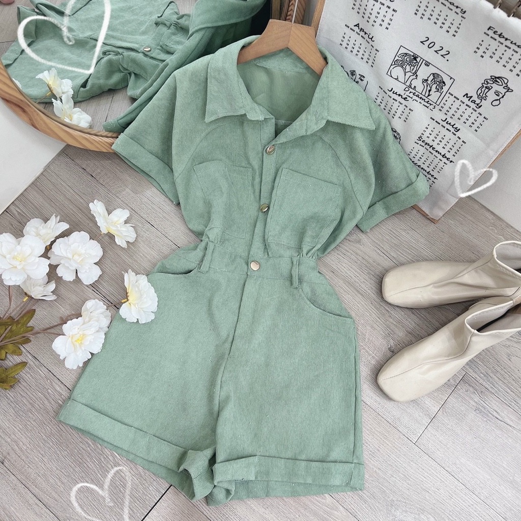 JUMPSUIT SƠ MI NHUNG TĂM