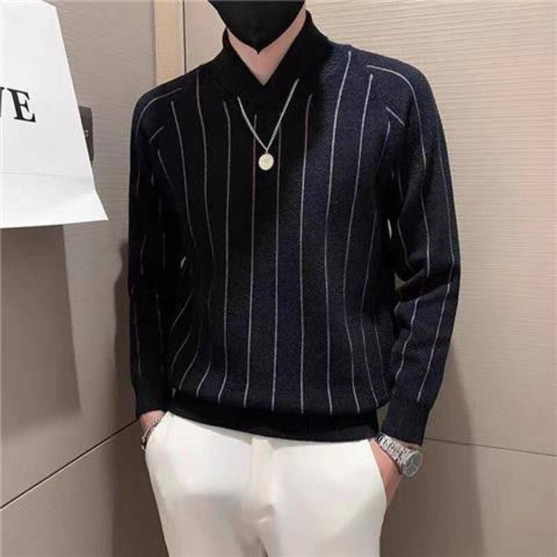 Áo Sweater Dệt Kim Kẻ Sọc Màu Sắc Thời Trang Cho Nam