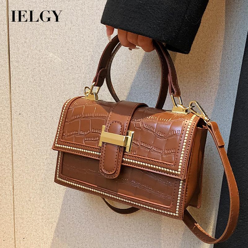 Túi Đeo Chéo Hình Vuông Nhỏ Họa Tiết Vân Đá Thời Trang Cho Nữ