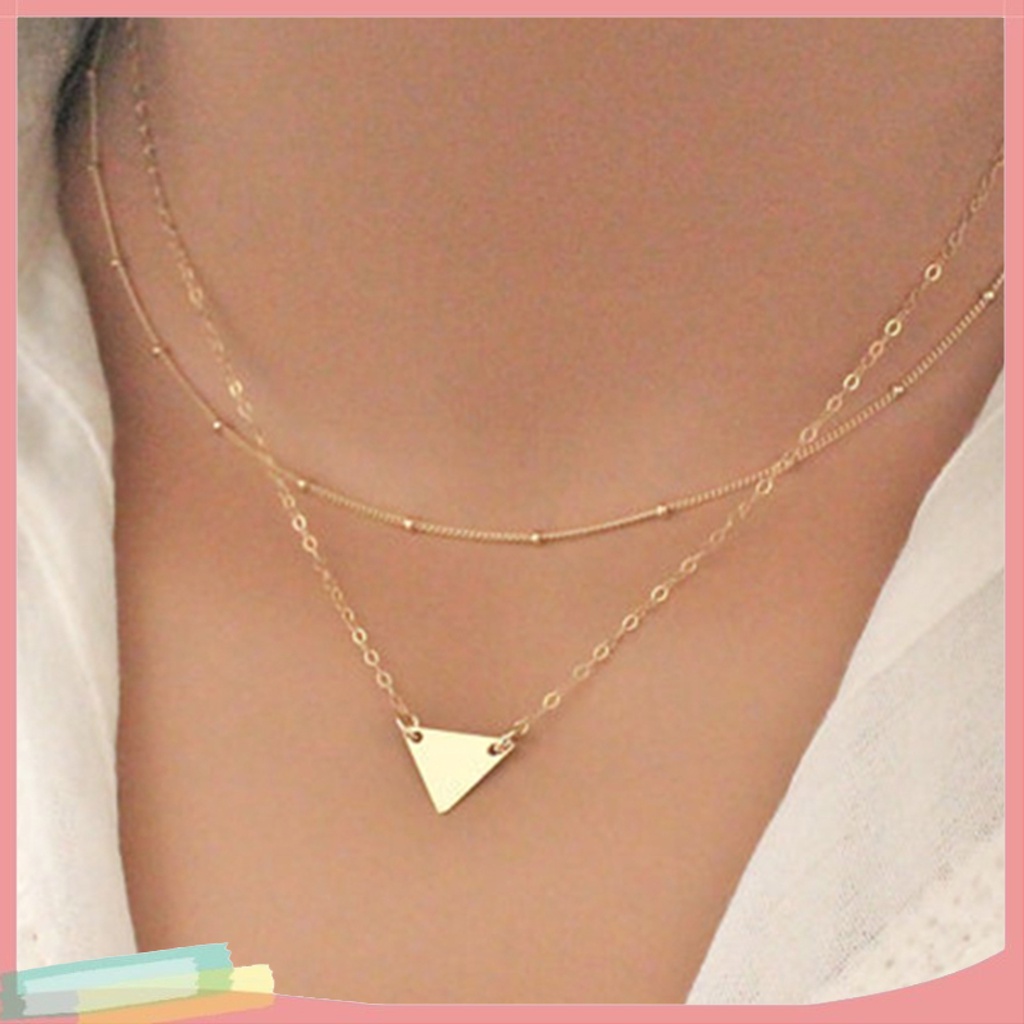Dây chuyền hợp kim nhiều sợi trang trí phụ kiện hình tam giác nhỏ xinh cho nữ
