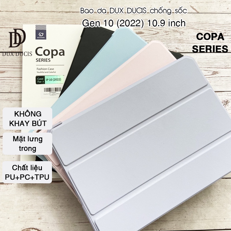 Bao da DUX DUCIS iPad Gen 10 (2022) 10.9 inch (COPA SERIES) - Mặt lưng trong, KHÔNG KHAY BÚT - Tím