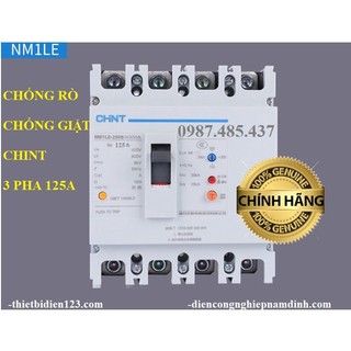 Aptomat chống rò - chống giật dạng khối chint 3 pha 4p 125a - nm1le-125s/4300