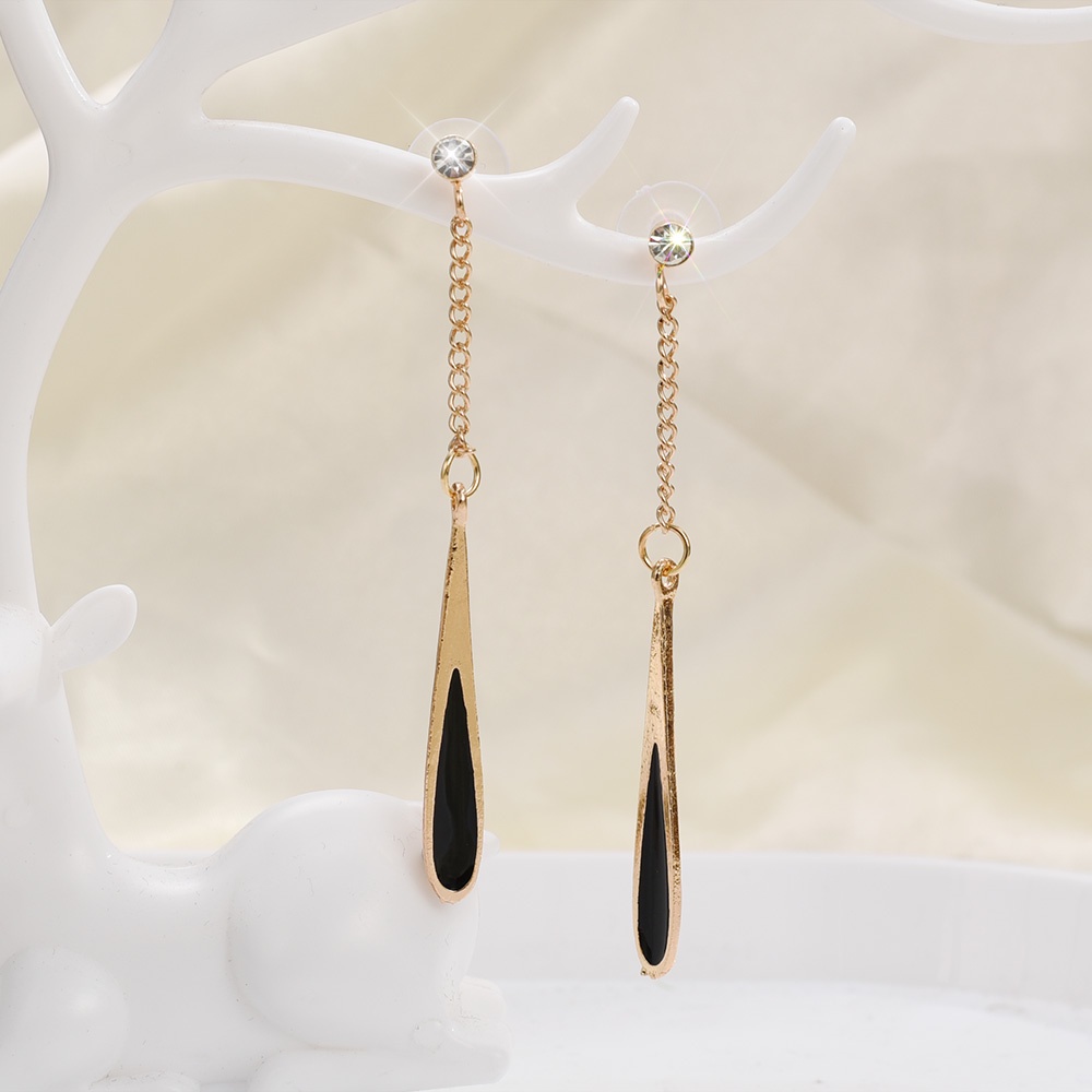 1 Đôi Bông Tai Dài Hình Giọt Nước Đính Ngọc Trai Phong Cách Hàn Quốc Thanh Lịch Dành Cho Nữ