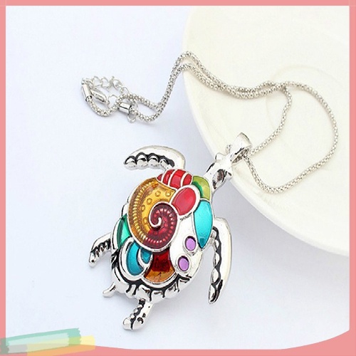Bộ vòng cổ + Bông Tai Hình Rùa Nhiều Màu