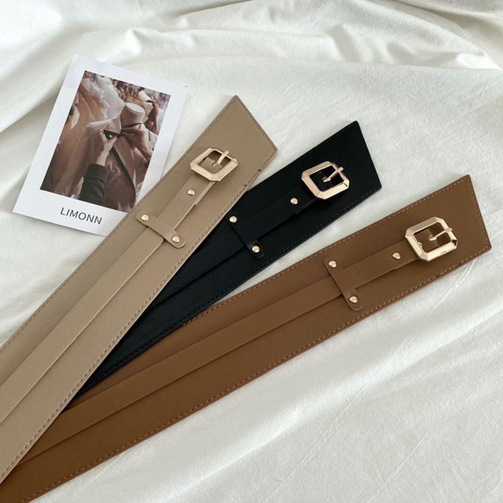 Thắt Lưng Da Bản Rộng Thắt Nút Kiểu Cổ Điển Sang Trọng Dùng Mặc Đầm / Áo Khoác