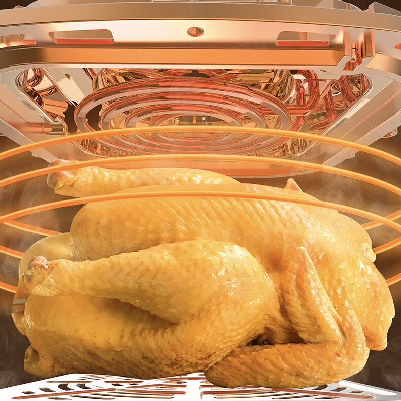 Nồi Chiên Không Dầu Bear 5 Lít cao cấp, màn hình cảm ứng công suất 1550W, có đèn