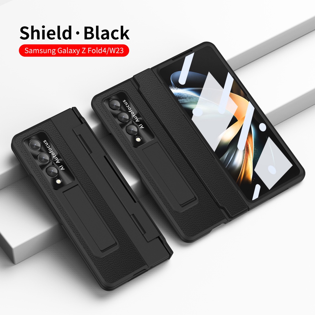 Ốp Điện Thoại Da Màu Trơn Chống Rơi Cho Samsung Galaxy Z Fold 5 FOLD4 5G