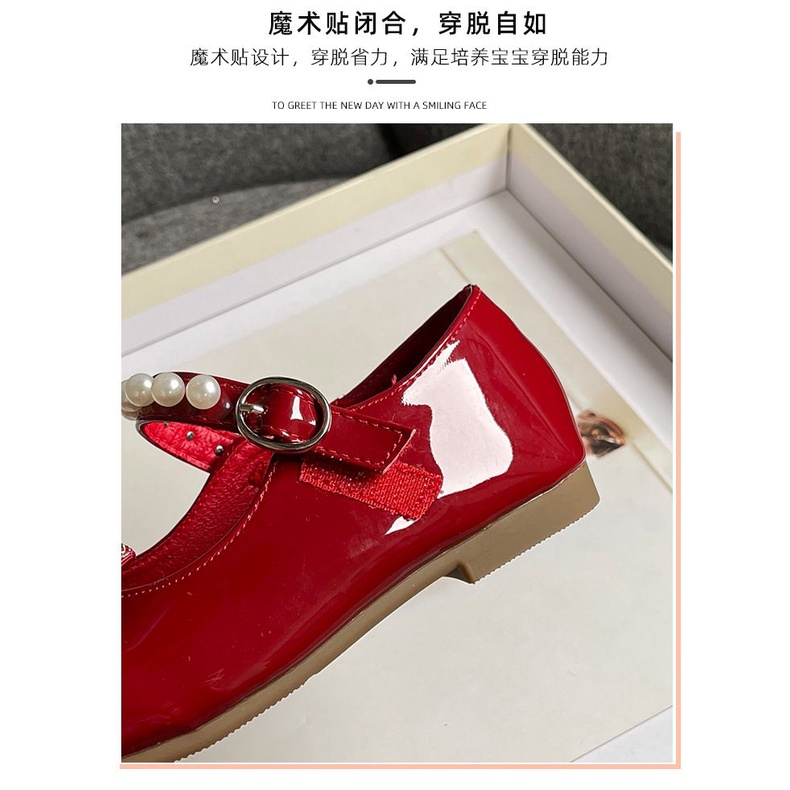 Giày Búp Bê Da Một Lớp Đế Mềm Phong Cách Hàn Quốc Thời Trang Xuân Thu Cho Bé Gái