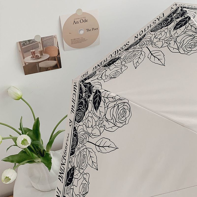 Dù Che Nắng Mini Tự Động Chất Liệu Vinyl Phong Cách Pháp Cổ Điển