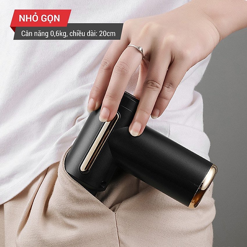 Máy massage cầm tay mini - Súng massage đấm lưng mát xa trị liệu cổ vai gáy 4 đầu 6 chế độ, Máy massage cầm tay KM- 720
