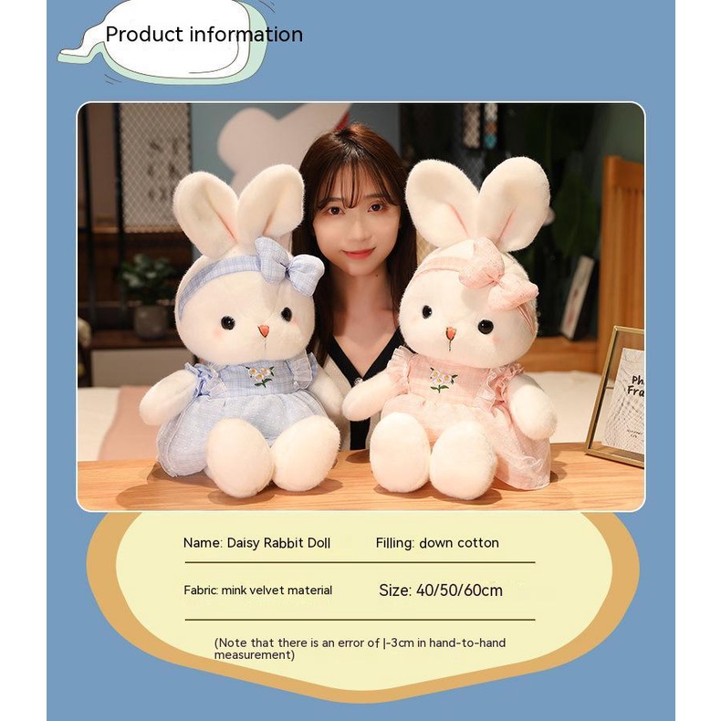 Thú Nhồi Bông Hình Thỏ Mặc Váy Dễ Thương Cho Bé Gái