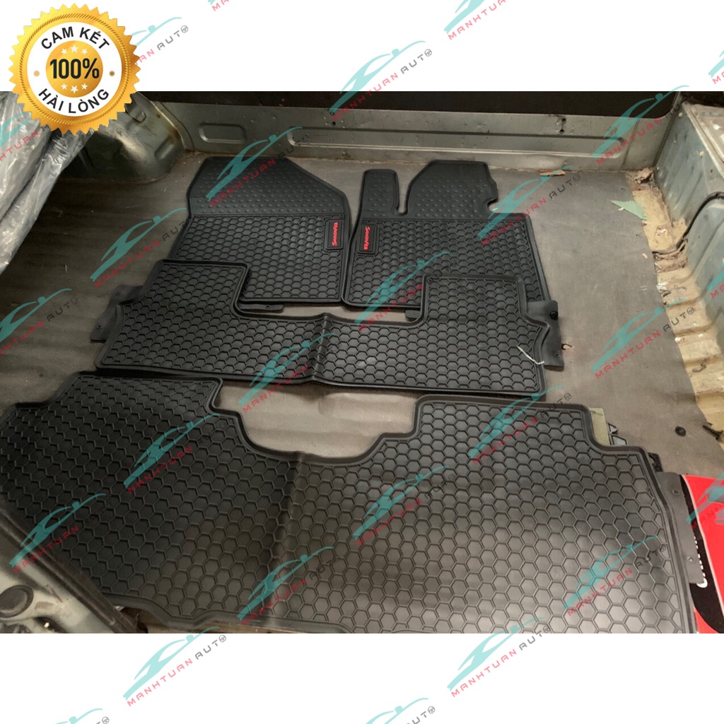 Thảm sàn, Lót Sàn Cao Su Xe Hyundai SANTAFE 2015-2021, Sàn Cao Su Đúc tổ ong hàng cao cấp