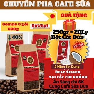 Chuyên pha cafe sữa,đậm vị truyền thống - cà phê pha phin blend rang xay nguyên chát-combo 3 gói(500gr