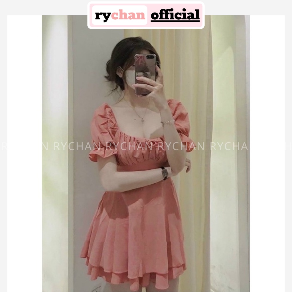 Đầm Nữ Dạo Phố Dáng Ngắn Xòe Tầng Nhúng Ngực Sành Điệu, Đầm Thiết Kế Mang Được Kiểu Trễ Vai Siêu Xinh Màu Hồng - DX150