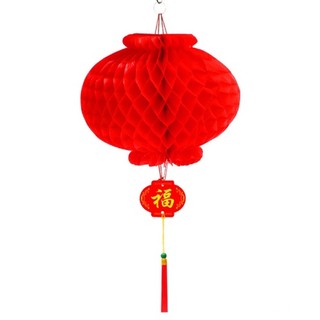 Lồng đèn lồng đỏ giấy ni lông đỏ treo trang trí lễ, tết 11cm 15cm 17cm 20cm 25cm 30cm