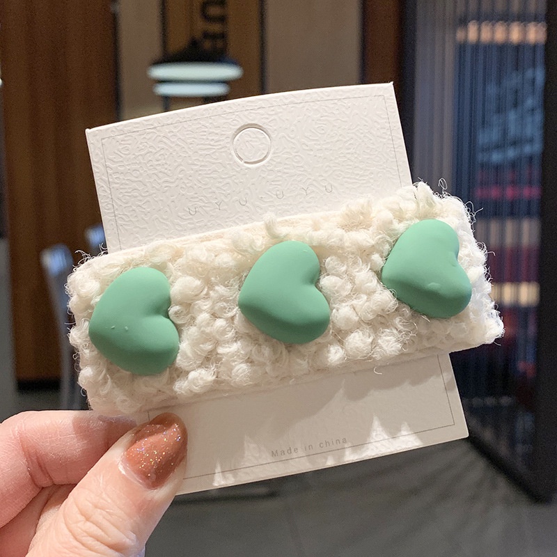 Kẹp Tóc Hình Chữ Nhật Màu Kẹo Hình Trái Tim Thời Trang Hàn Quốc Cho Bé Gái