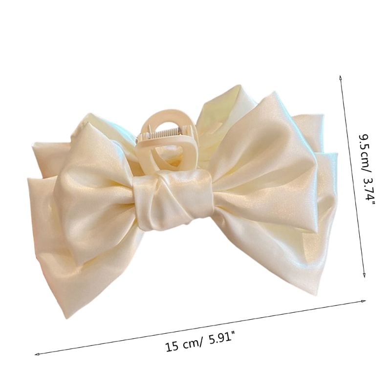 Kẹp Tóc Đuôi Ngựa Cỡ Lớn Chống Trượt Bằng Satin Giá Đỡ