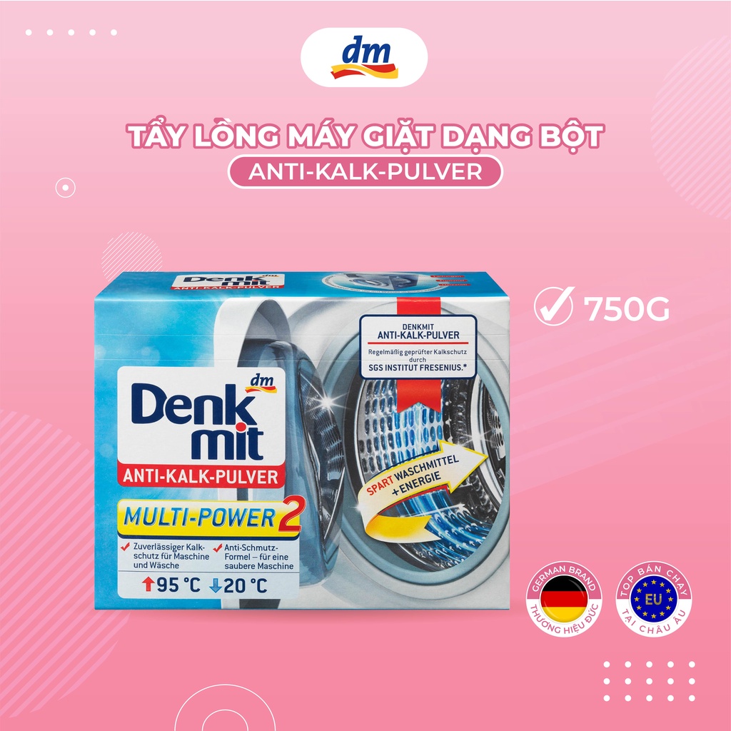 Viên Tẩy Lồng Máy Giặt Denkmit Anti Kalk Tabs Hộp 60 viên,  Giúp loại bỏ cặn lâu ngày trong máy giặt