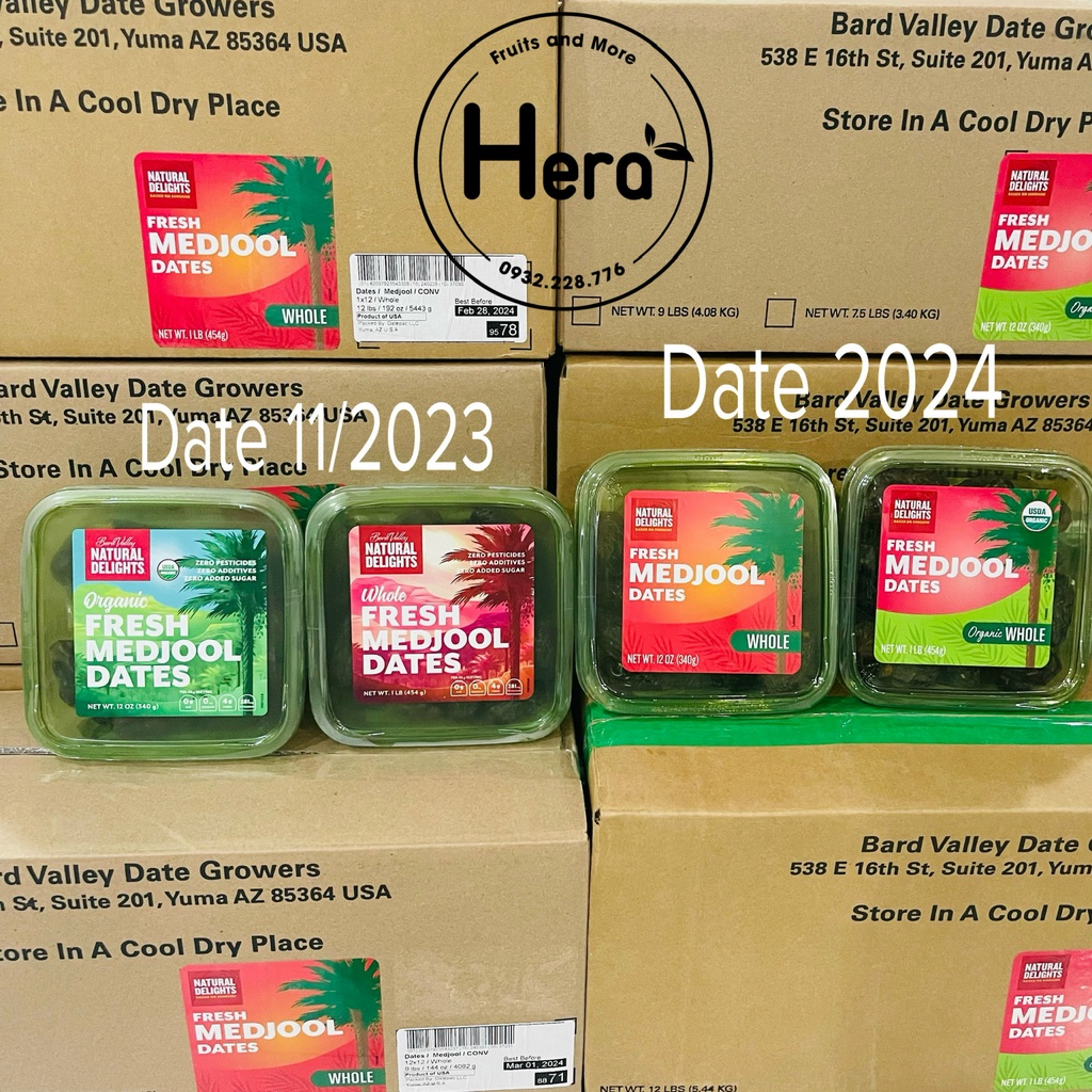 Chà là khô Mỹ organic Natural Delights  Date 2024