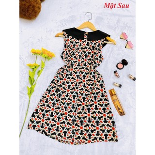 Đầm, Váy Công Sở Voan Hoa Sát Nách, 2hand