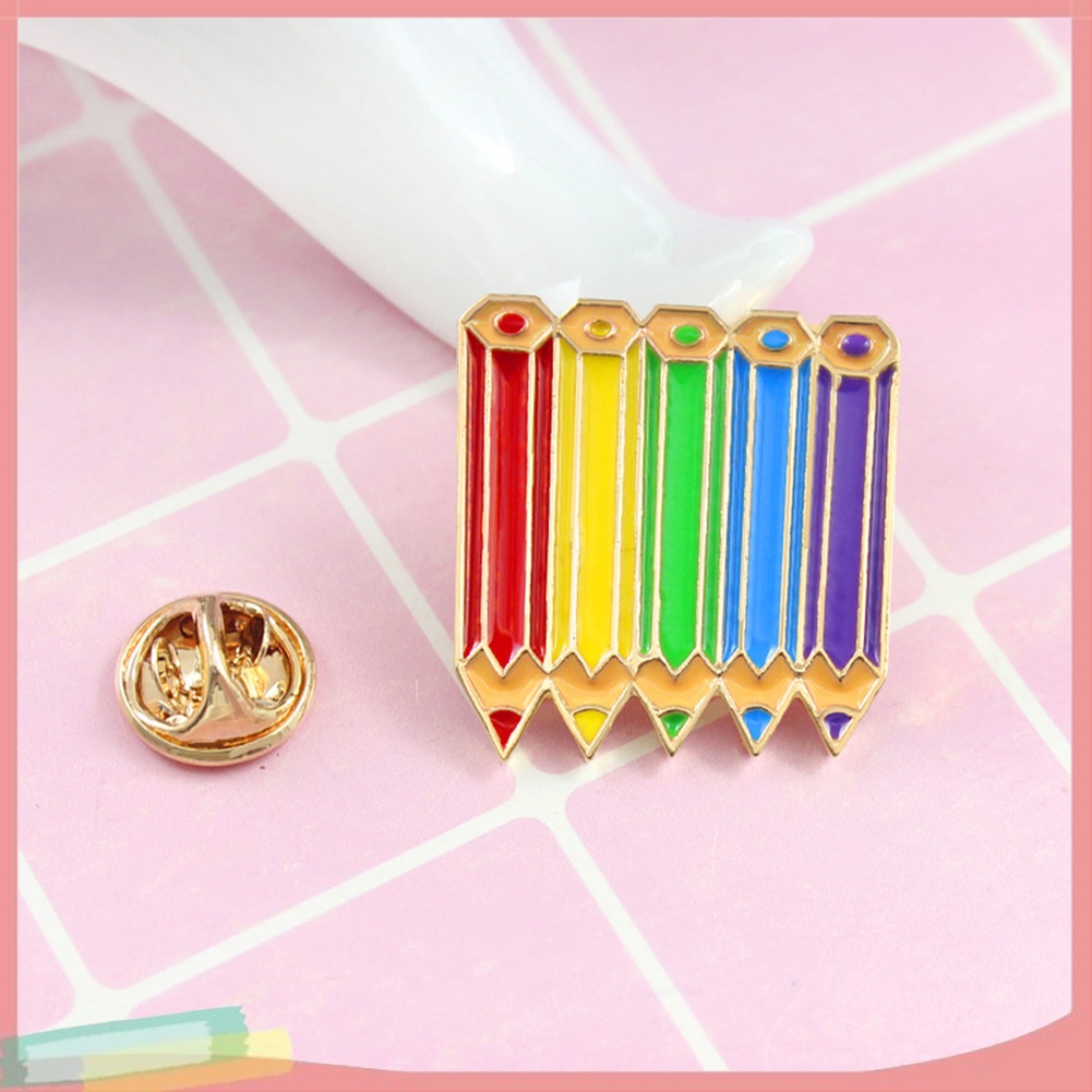 【LK】Cartoon Multicolored Pencils Badge Collar Lapel Brooch Pin Decor Gift