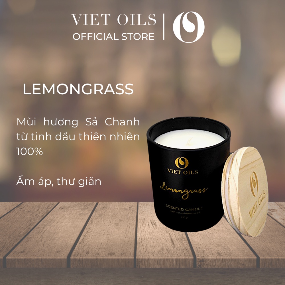 Nến thơm tinh dầu sả chanh Lemongrass VIETOILS