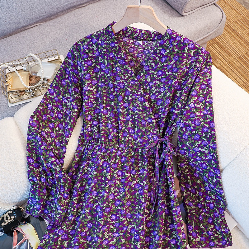 Váy tím đầm dài váy hoa nhí vintage váy cổ v váy bầu xinh váy đuôi cá đầm tay dài đầm đi tiệc váy nữ xinh váy tiểu thư sang chảnhđầm bigsize nữ