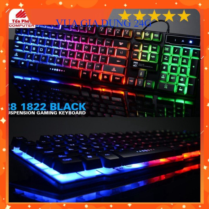 XẢ KHO - BÁN VỐN XẢ KHO - BÀN PHÍM GAMING GIẢ CƠ R8 1822 BTC01 KJGHFUROT9578