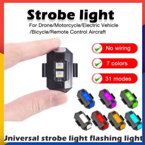 Đèn Nhấp Nháy Cảnh Báo Gắn Xe Máy Kiểu Máy Bay Điều Khiển Từ Xa Có Thể Sạc Lại