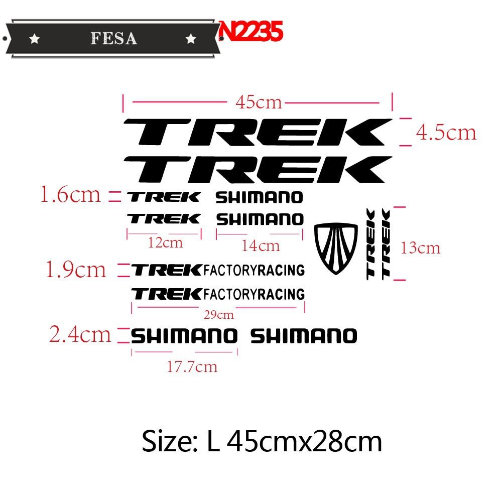 Đề Can Vinyl FESA Trek Dán Khung Xe Đạp Leo Núi Trang Trí