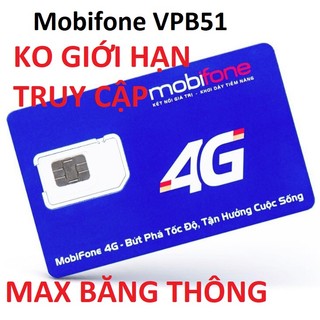 Vip sim 4g mobifone vpb51 , sim max băng thông tốc độ cao miễn phí 12 tháng sử dụng