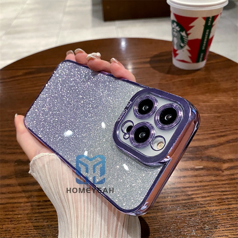 Ốp Điện Thoại Mềm Trong Suốt Màu Gradient Lấp Lánh Sang Trọng Cho iPhone 13 Pro Max 13 mini ip13