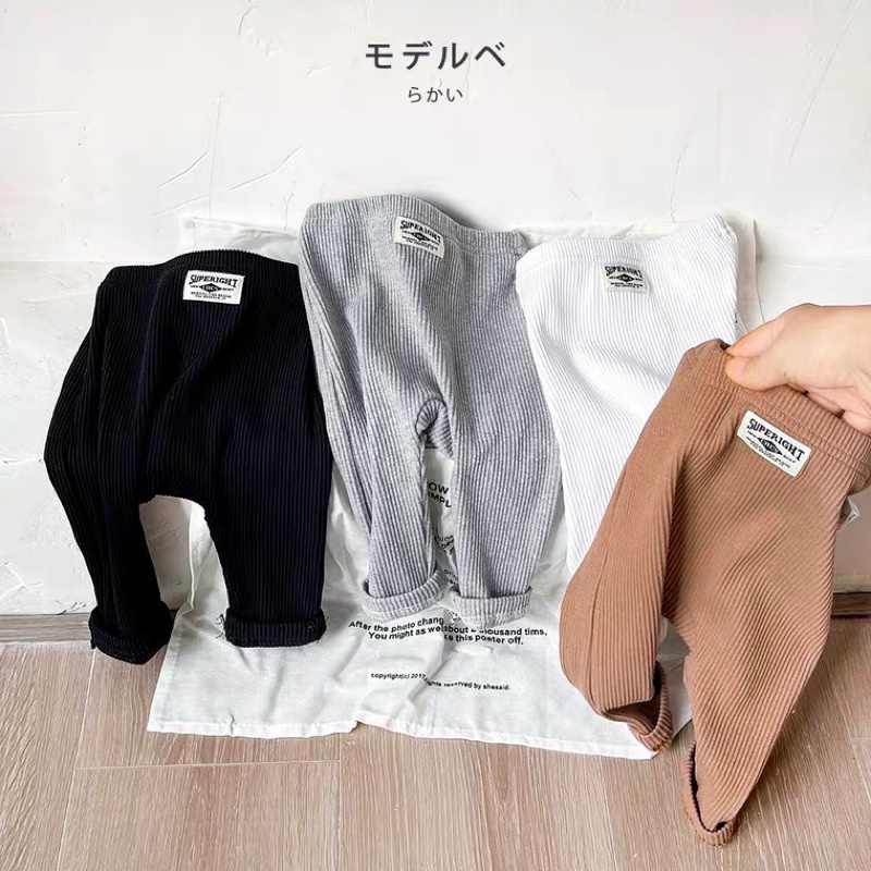 Quần len tăm cho bé quần thu đông đũng rộng dài chất len nhung tăm dày dặn