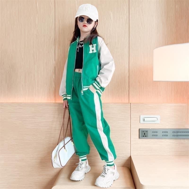 Bộ gió thể thao sz đại cho bé gái hàng quảng châu