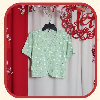 Bigsize công sở - Áo Lửng - Hoa Cúc Xanh